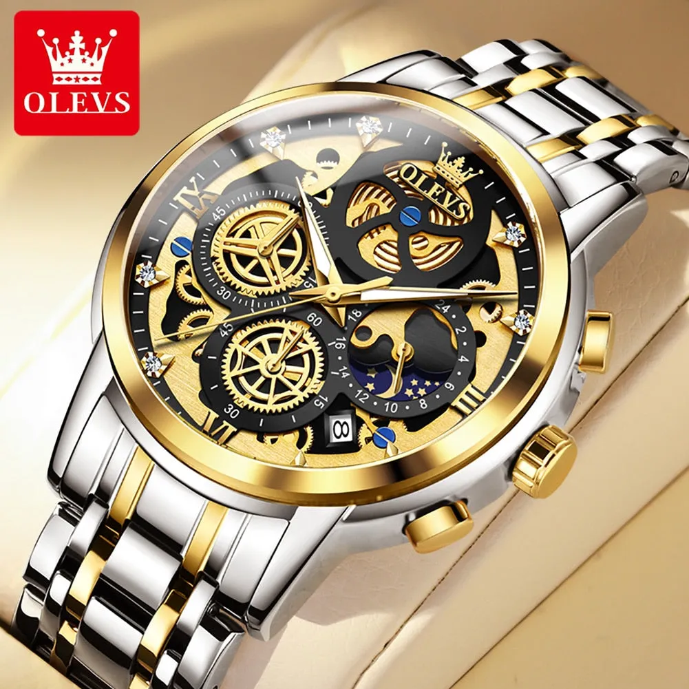 OLEVS Skeleton Men Watches