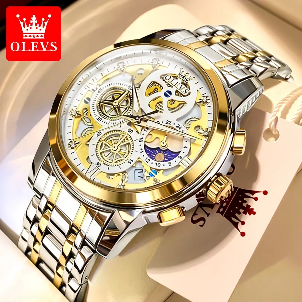 OLEVS Skeleton Men Watches