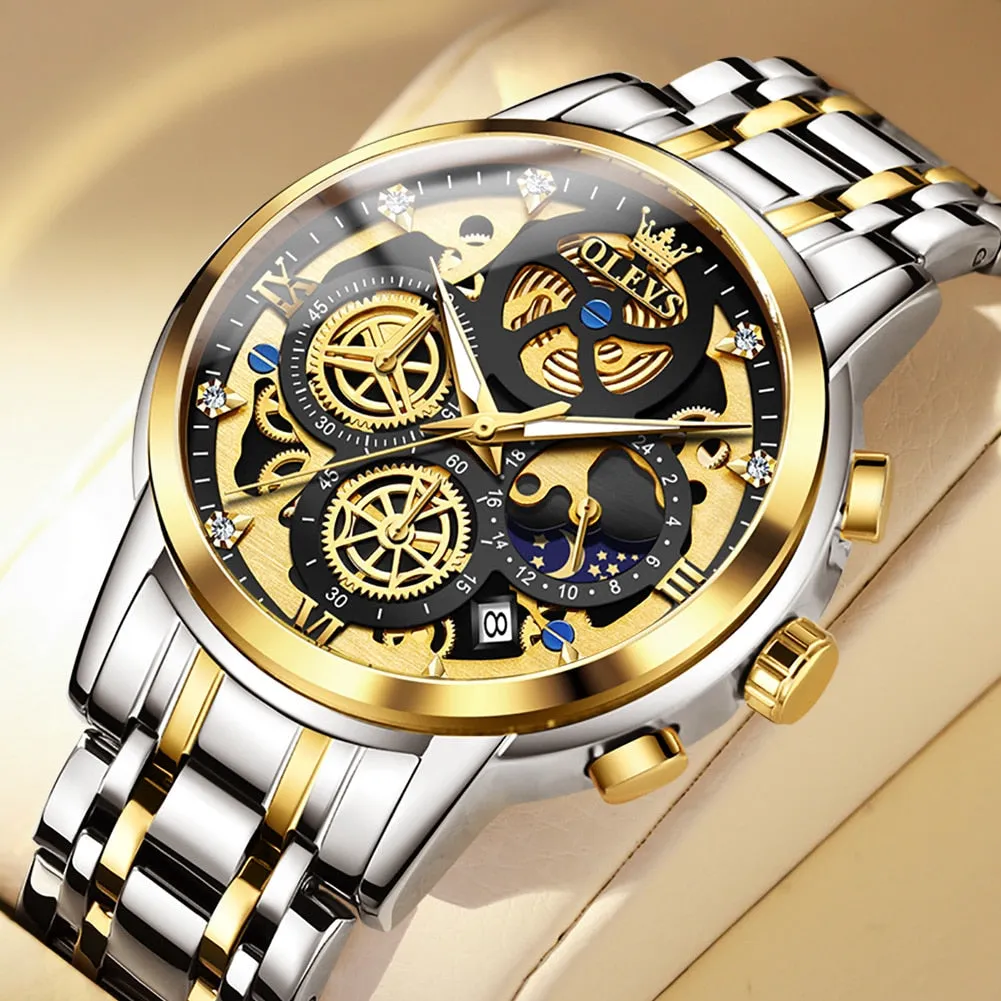 OLEVS Skeleton Men Watches