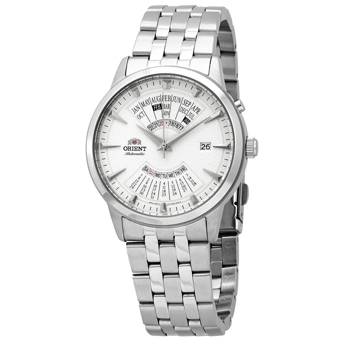 Orient Perpetual Calendar World Time Automatic Grey Dial Men's Watch FEU0A003WH