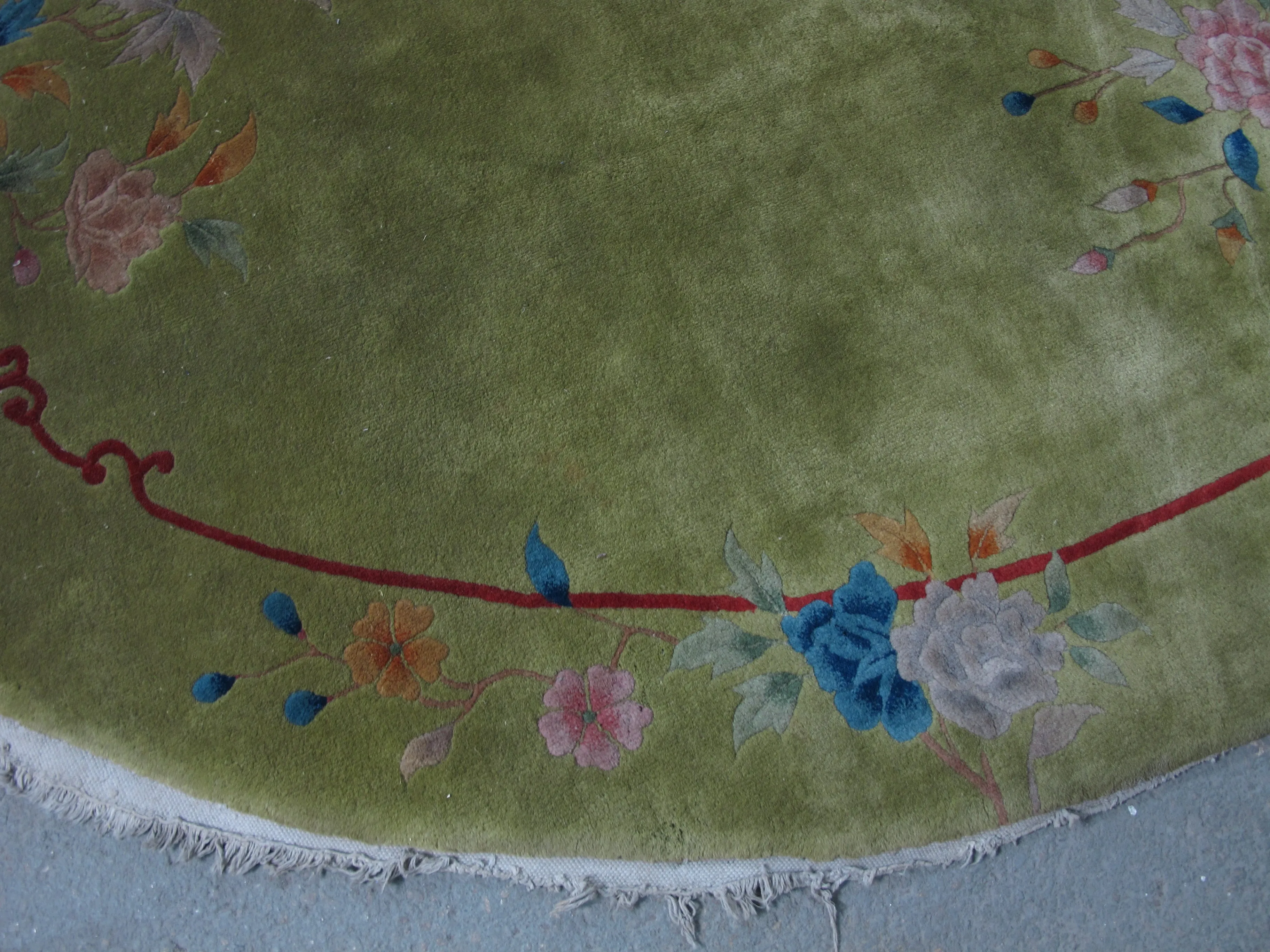 Oval Chinese Art Deco Rug, 9 ft x 8 ft 9 in