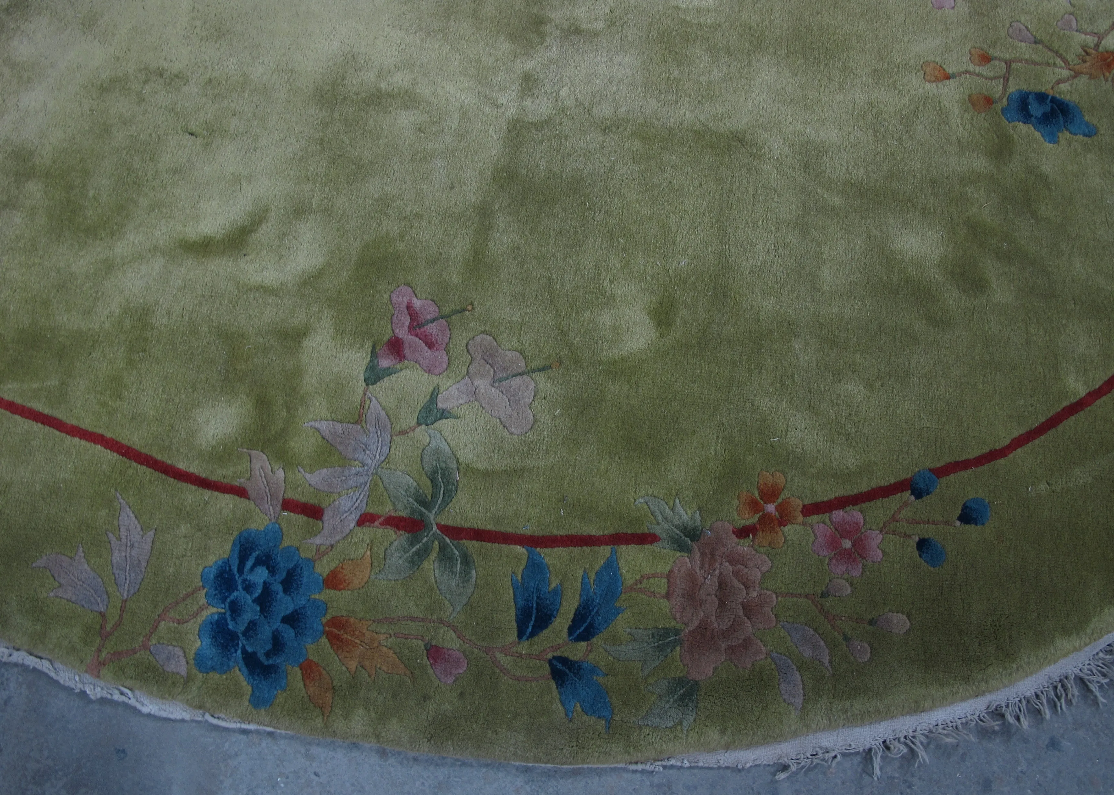 Oval Chinese Art Deco Rug, 9 ft x 8 ft 9 in