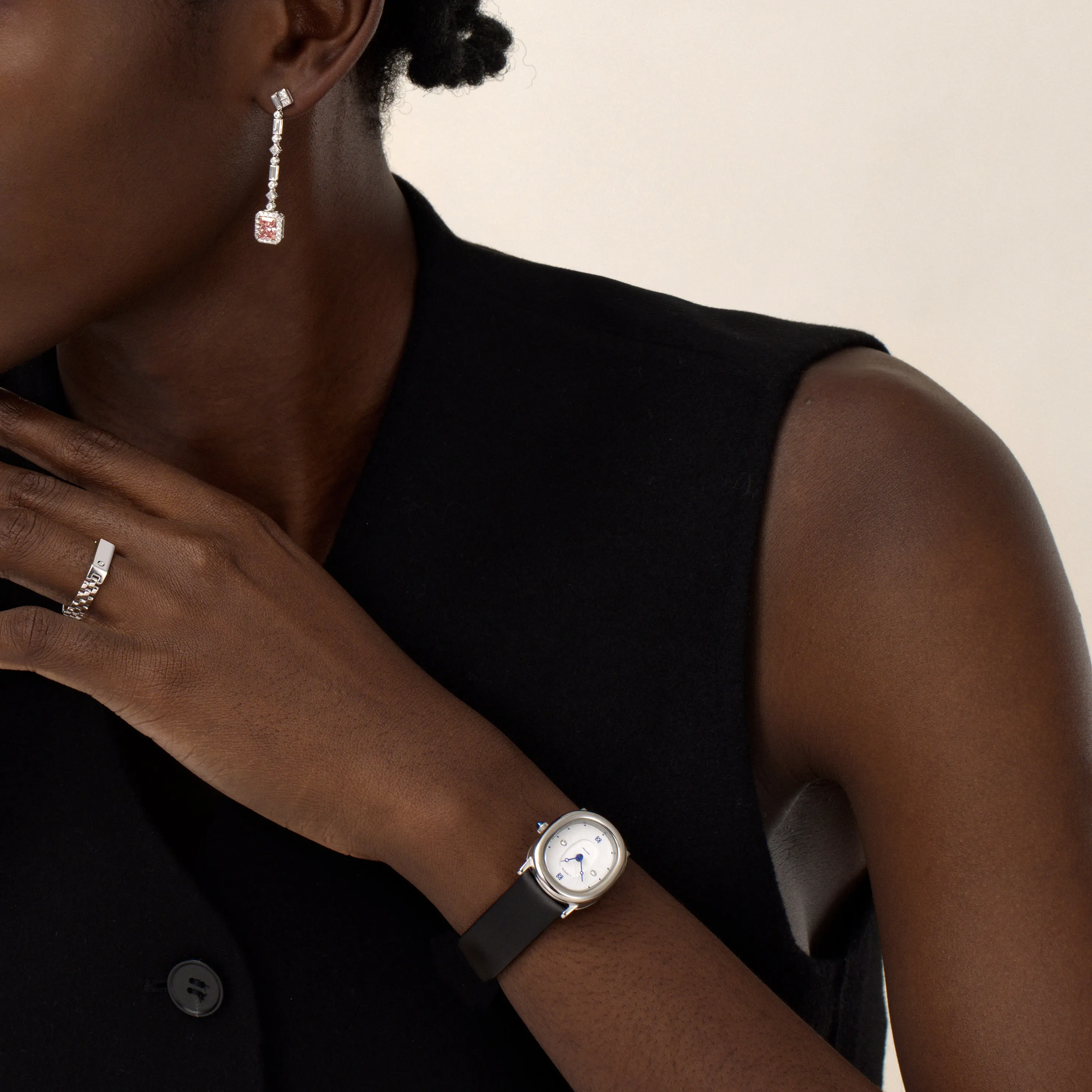 Oval Diamond Couple Watches