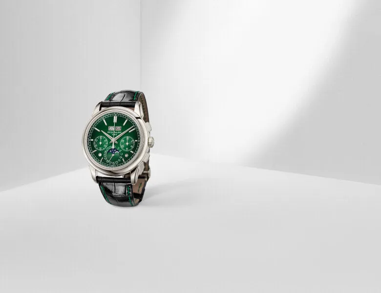 Patek Philippe Grand Complications Perpetual Calendar, Moon Phases & Chronograph, Lacquered Green Dial 5270P-014
