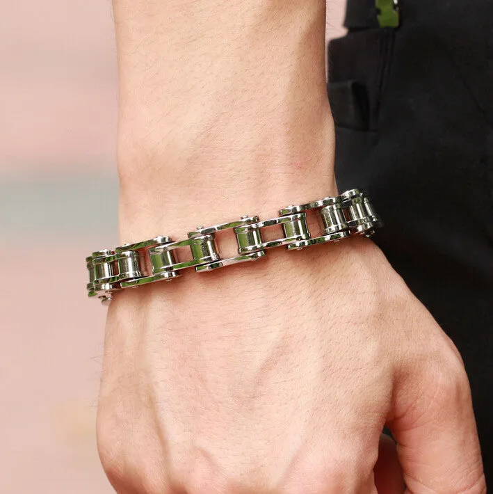 Punk Stainless Steel Bracelet Men Biker Bicycle Motorcycle Chain Men's Bracelets Mens Bracelets & Bangles Fashion Jewelry