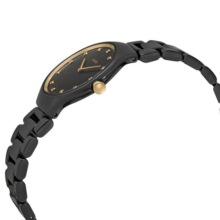Rado True Thinline Black Diamond Dial Ladies Watch R27742722