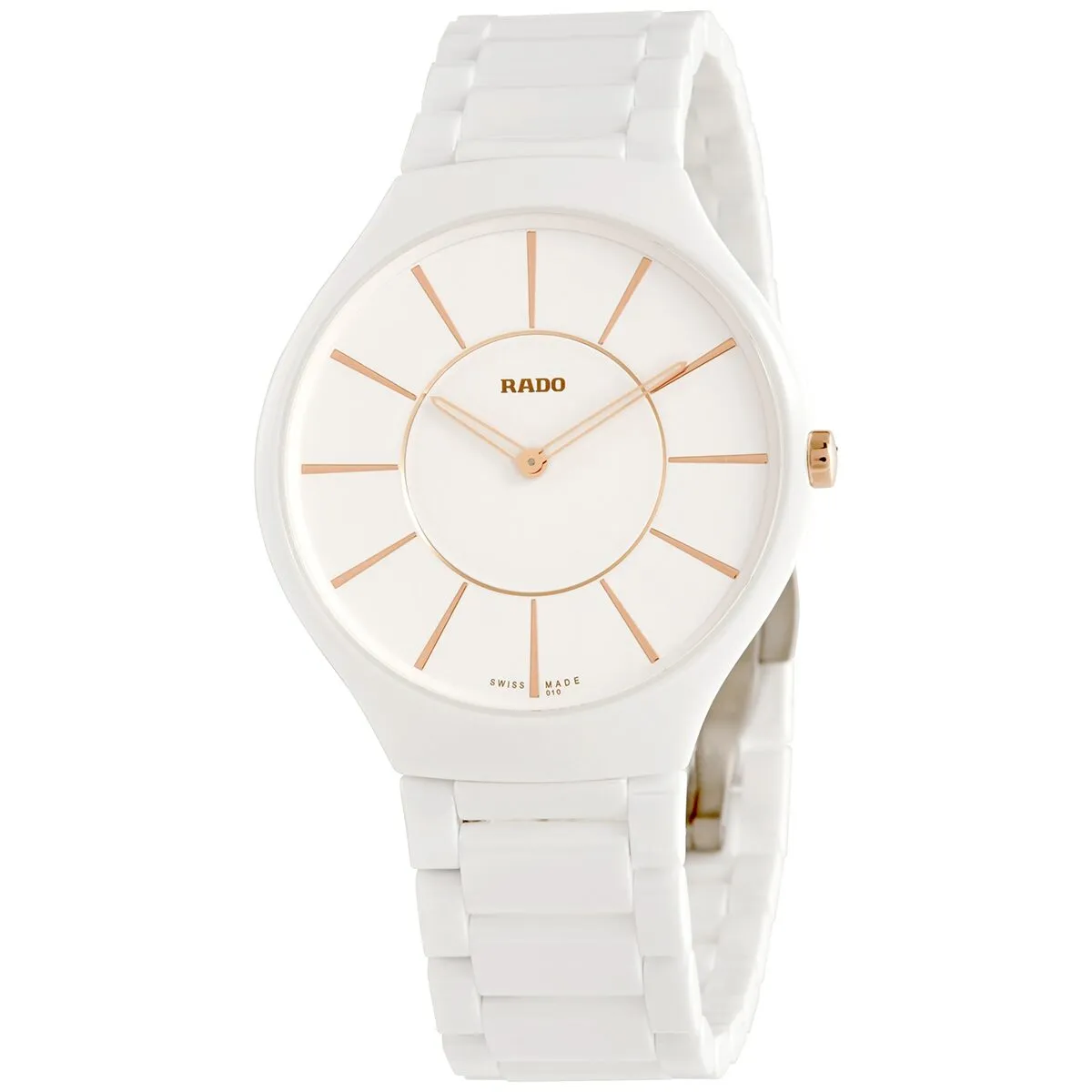 Rado True White Dial White Ceramic Ladies Watch R27957102