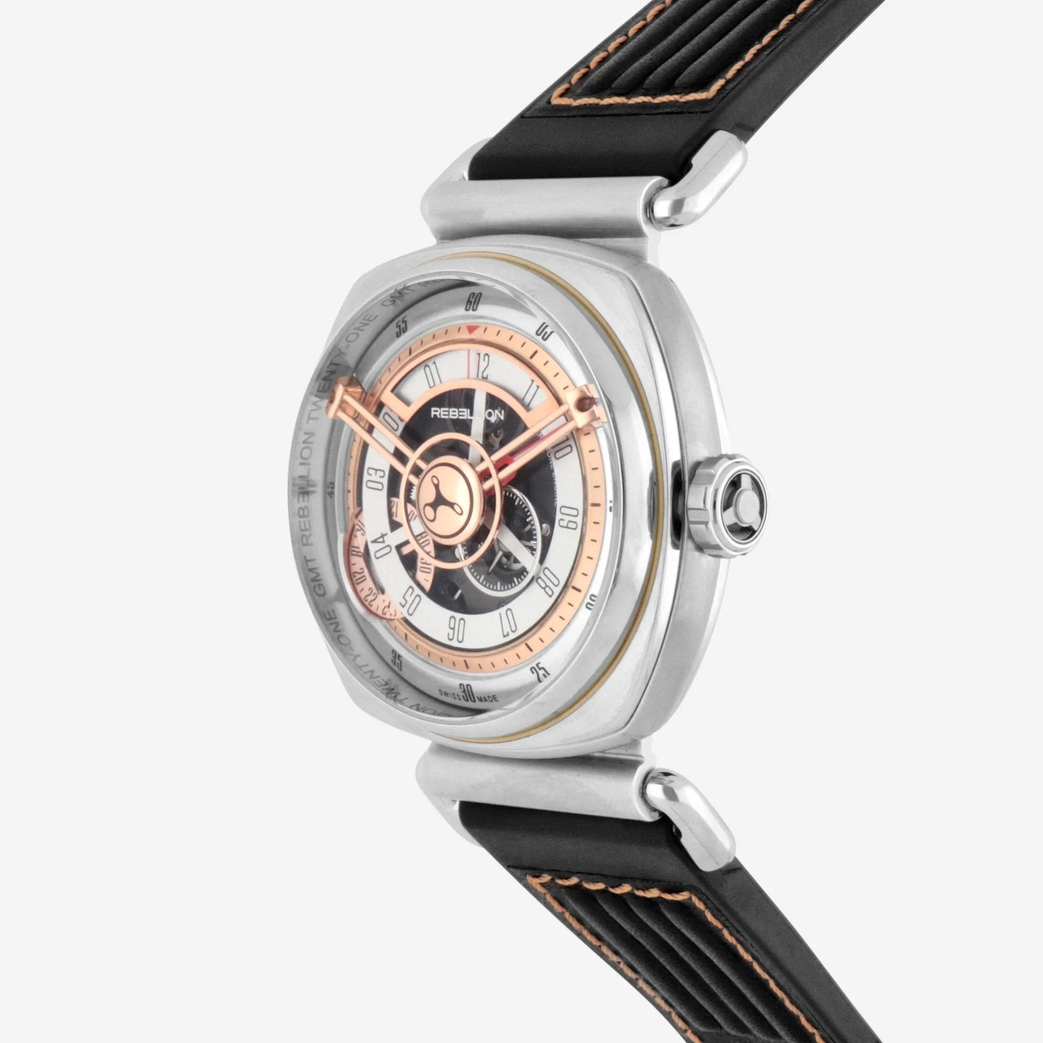 Rebellion Twenty-One Stainless Steel Automatic Men's Watch RB.21.GMT.ST.T04