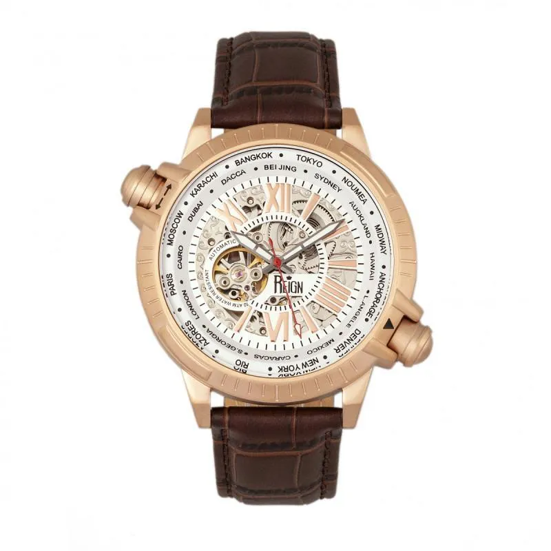 Reign Thanos Automatic Leather-Band Watch