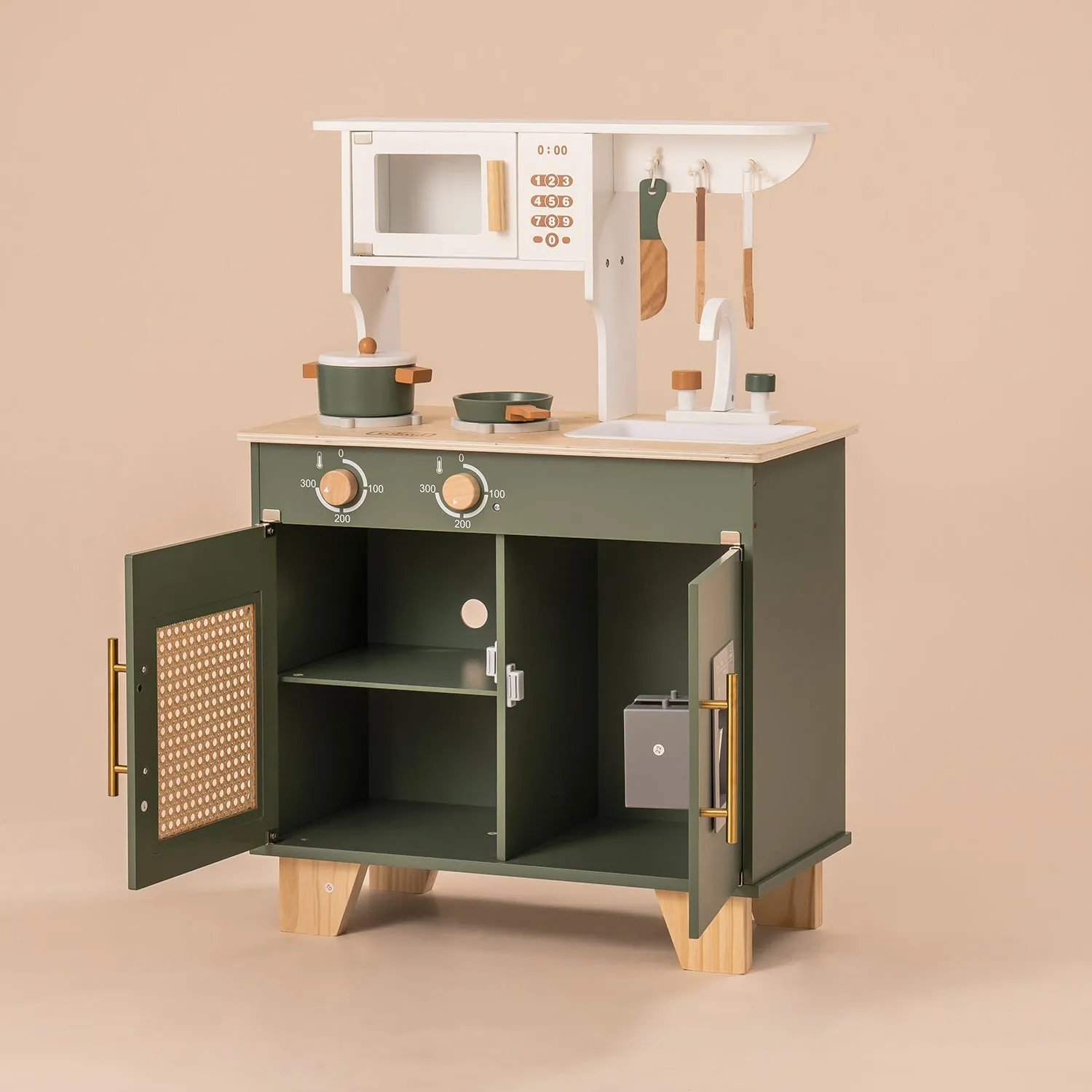 ROBUD Vintage Green Wooden Play Kitchen Series