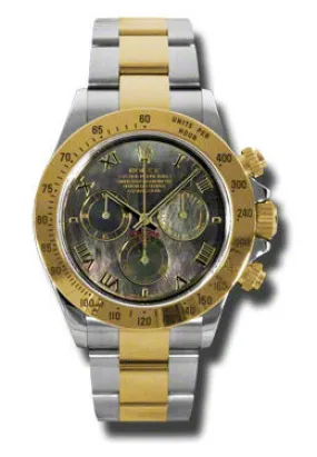 Rolex Cosmograph Daytona Black Mother of Pearl Dial Stainless steel and 18K Yellow Gold Oyster Bracelet Automatic Men's Watch 116523BKMRO