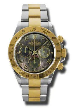 Rolex Cosmograph Daytona Black Mother of Pearl Dial Stainless steel and 18K Yellow Gold Oyster Bracelet Automatic Men's Watch 116523BKMRO