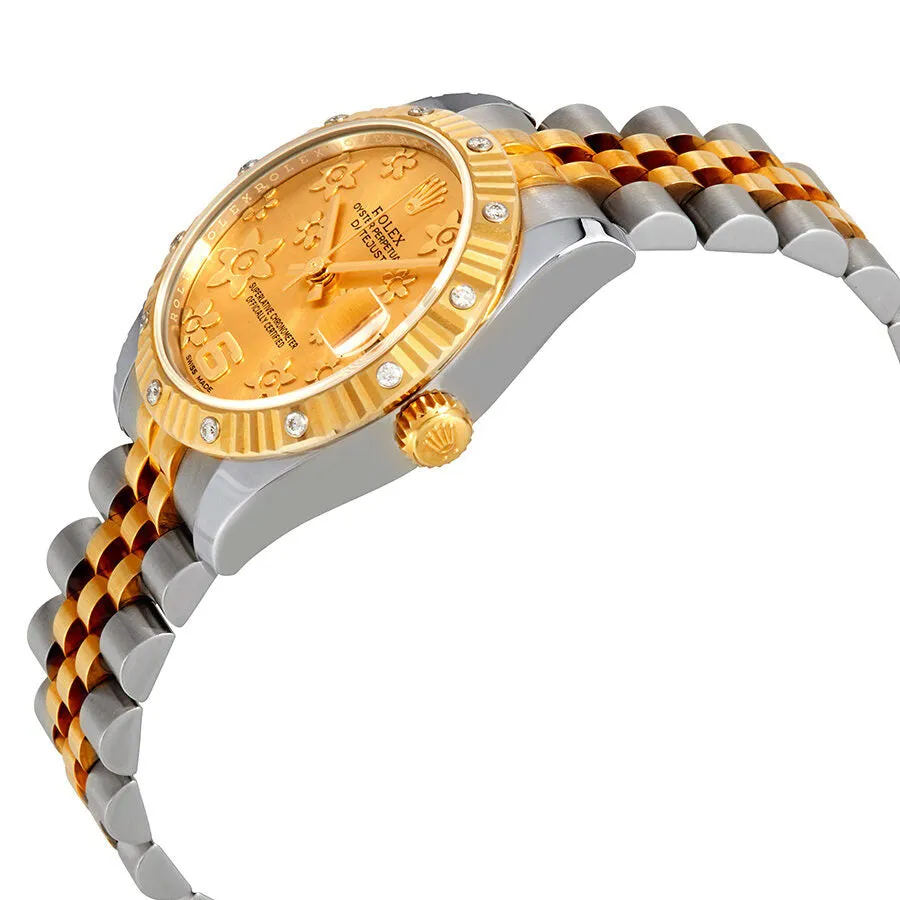 Rolex Datejust 31 Champagne Floral Dial Automatic Ladies Steel and 18 kt Gold Jubilee Watch 178313CFJ