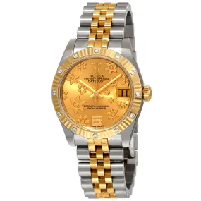 Rolex Datejust 31 Champagne Floral Dial Automatic Ladies Steel and 18 kt Gold Jubilee Watch 178313CFJ