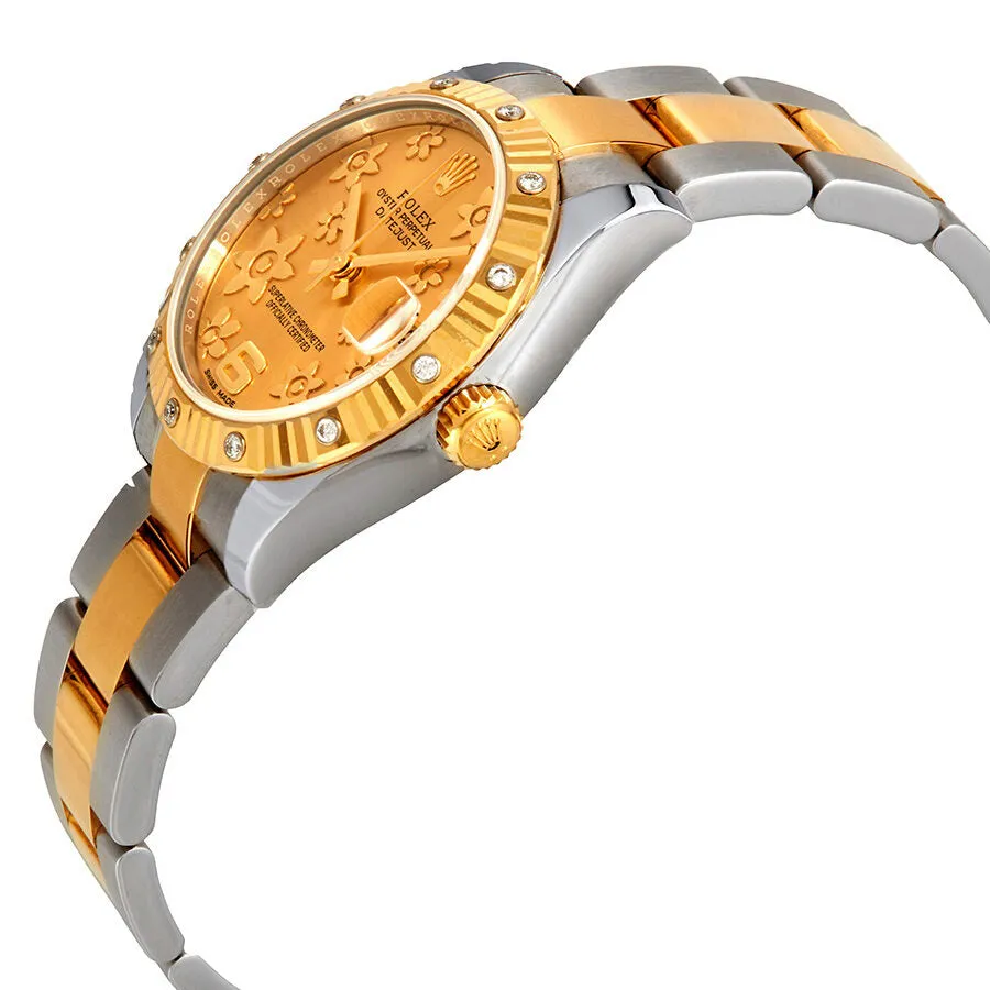 Rolex Datejust 31 Champagne Floral Dial Automatic Ladies Steel and 18 kt Gold Oyster Watch 178313CFO