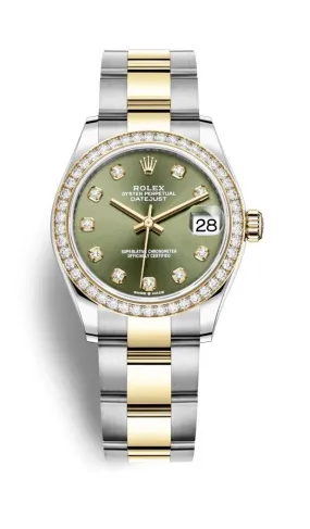 Rolex Datejust 31 Olive Green Diamond Dial Automatic Ladies Steel and 18kt Yellow Gold Oyster Watch 278383GNDO