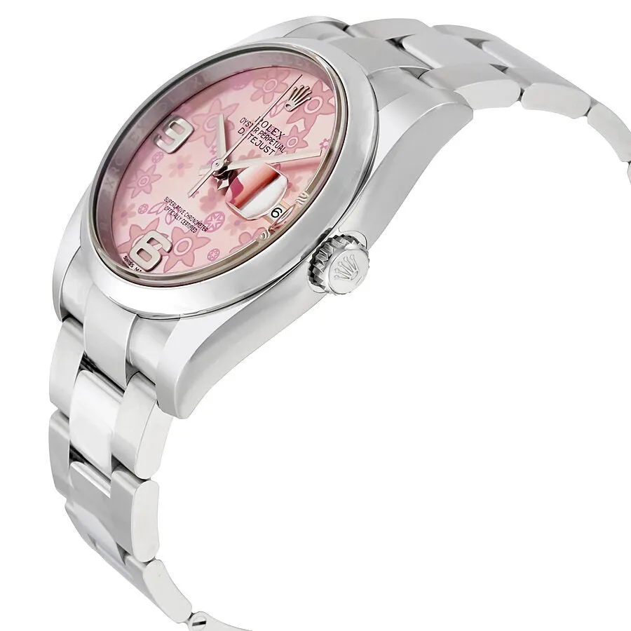 Rolex Datejust 36 Pink floral Dial Stainless Steel Oyster Bracelet Automatic Unisex Watch 116200PFAO