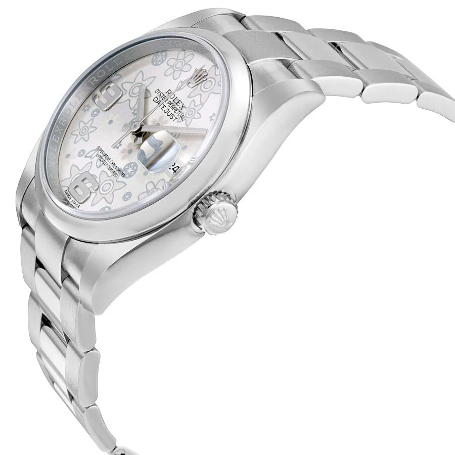 Rolex Datejust 36 Silver floral Dial Stainless Steel Oyster Bracelet Automatic Ladies Watch 116200SFAO