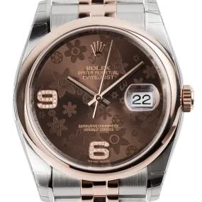 Rolex DateJust 36 Steel and Everose Gold Chocolate Dial Jubilee 116201