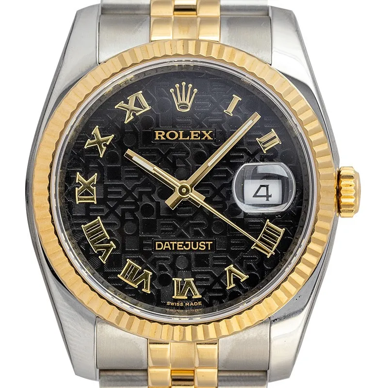 Rolex Datejust 36 Steel and Yellow Gold Black Jubilee Dial 116233