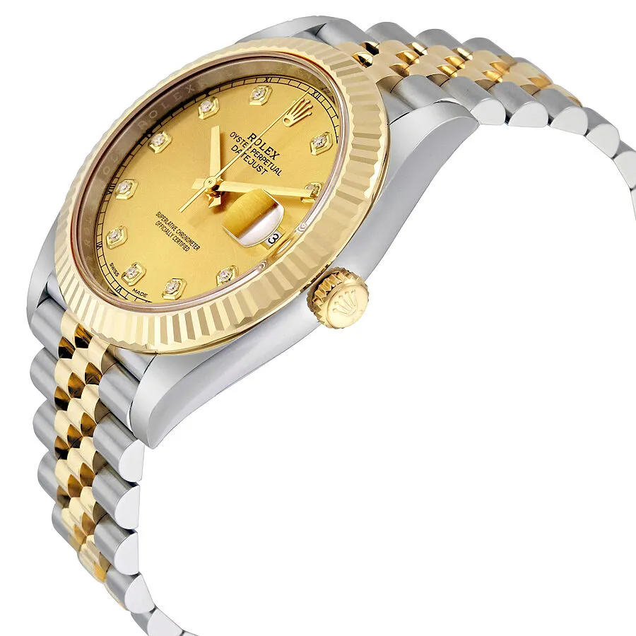 Rolex Datejust 41 Champagne Diamond Steel and 18K Yellow Gold Jubilee Men's Watch 126333CDJ
