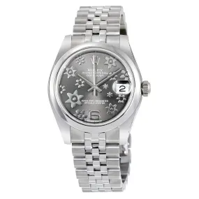 Rolex Datejust Lady 31 Floral Rhodium Dial Stainless Steel Jubilee Bracelet Automatic Watch 178240RFJ