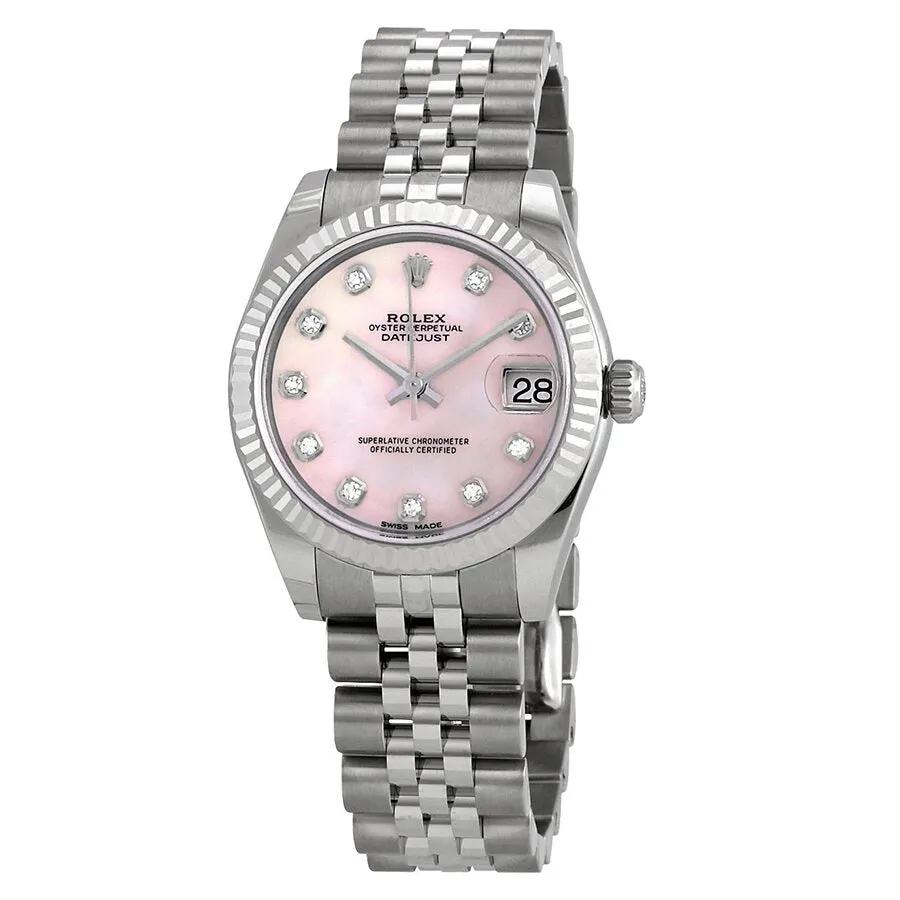 Rolex Datejust Lady 31 Pink Mother-of-pearl with Diamonds Dial Stainless Steel Jubilee Bracelet Automatic Watch 178274PMDJ