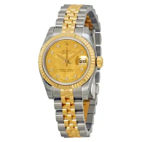 Rolex Lady Datejust 26 Champagne Goldust Mother of Pearl Dial Stainless Steel and 18K Yellow Gold Jubilee Bracelet Automatic Watch 179173CGDMDJ