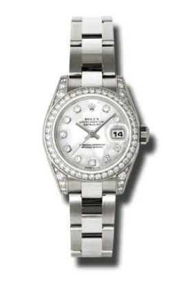 Rolex Lady Datejust 26 Mother of Pearl Dial 18K White Gold Oyster Bracelet Automatic Watch 179159MDO