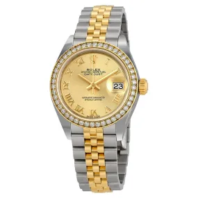 Rolex Lady Datejust Champagne Roman Dial Diamond Bezel Automatic Watch 279383CRJ