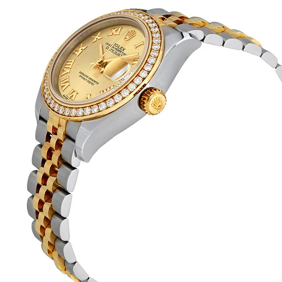Rolex Lady Datejust Champagne Roman Dial Diamond Bezel Automatic Watch 279383CRJ
