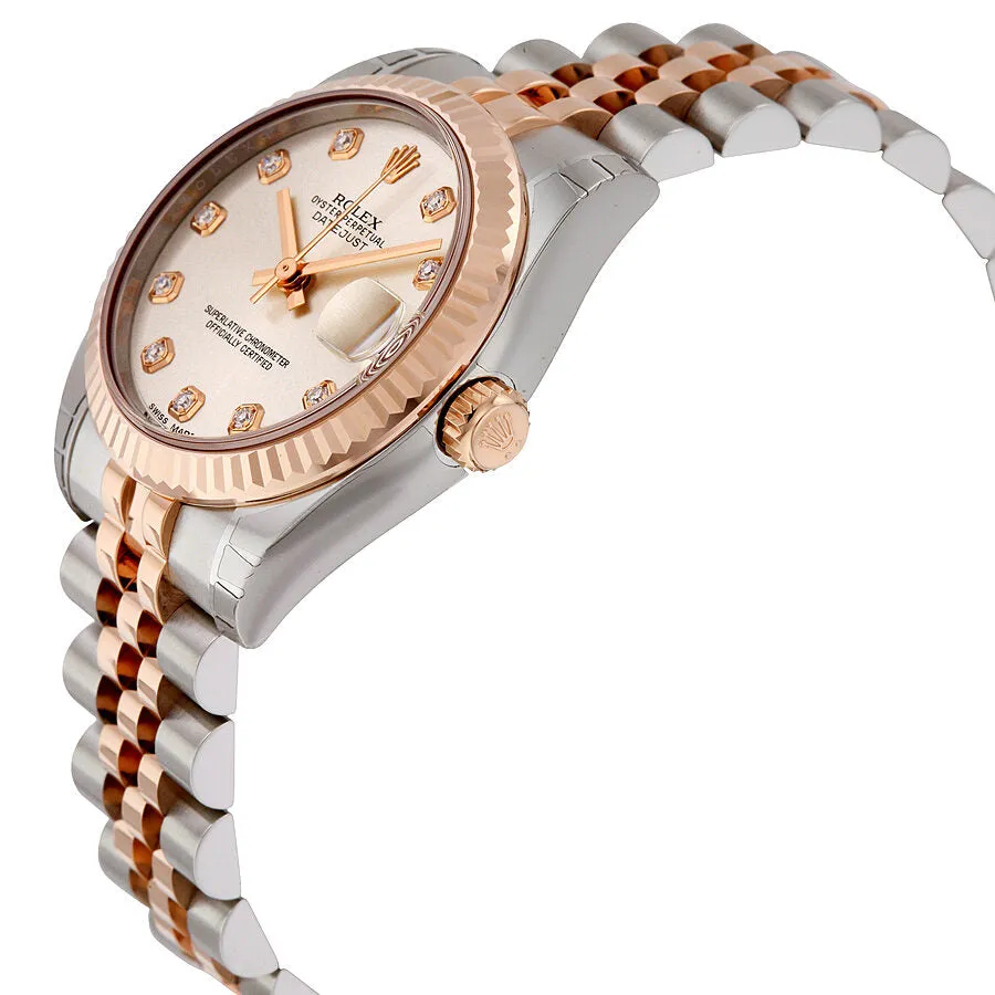 Rolex Lady Datejust Silver Diamond Dial Steel and 18K Everose Gold Jubilee Watch 178271SDJ