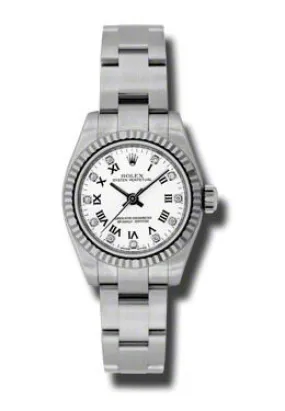 Rolex No-Date White Automatic Stainless Steel Ladies  Watch 176234WDRO
