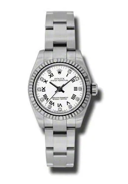 Rolex No-Date White Automatic Stainless Steel Ladies  Watch 176234WDRO