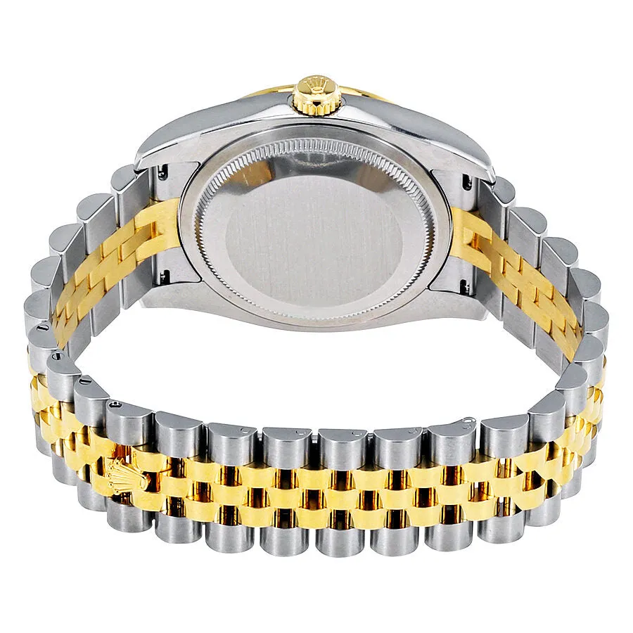 Rolex Oyster Perpetual Datejust 36 Brown Floral Dial Stainless Steel and 18K Yellow Gold Jubilee Bracelet Automatic Ladies Watch 116243BRFAJ