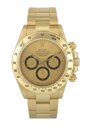 Rolex Zenith Daytona 16528 18K Yellow Gold Mens Watch