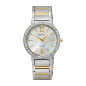 Seiko Ladies Two-tone Mother-of-pearl Solar Watch