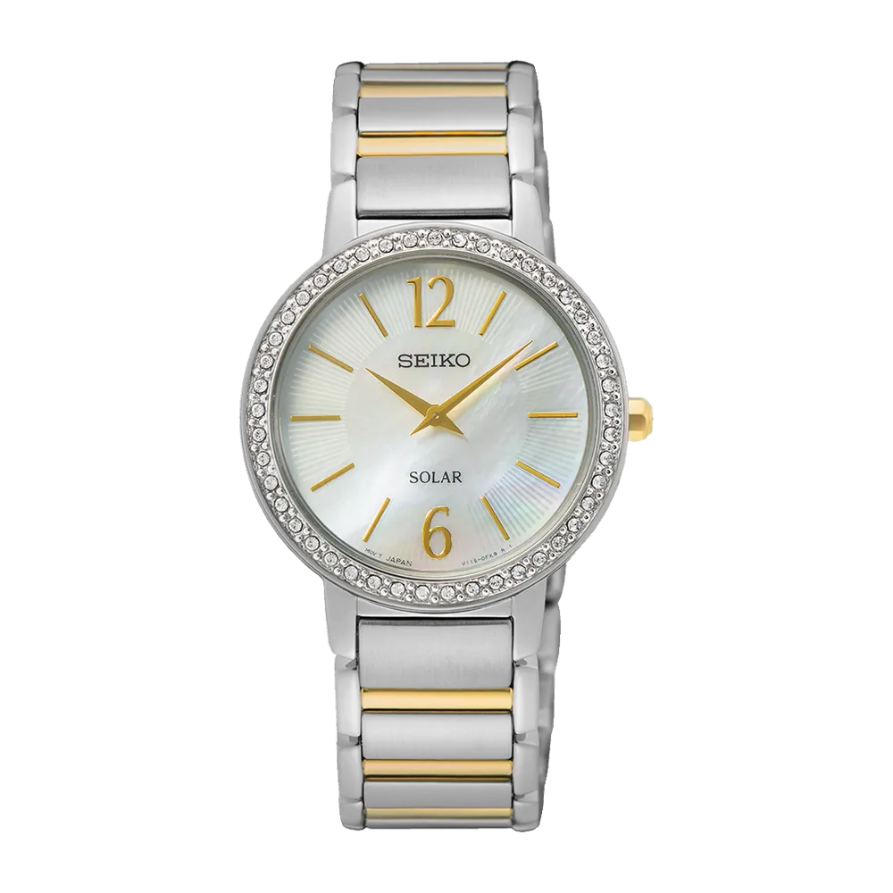 Seiko Ladies Two-tone Mother-of-pearl Solar Watch