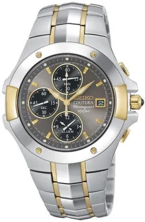 Seiko SNA548 Men's Coutura Chronographs Two Tone Alarm Watch