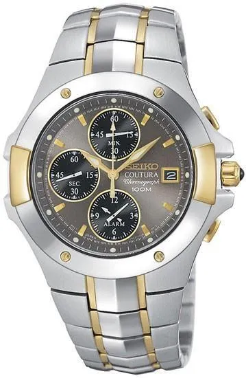 Seiko SNA548 Men's Coutura Chronographs Two Tone Alarm Watch