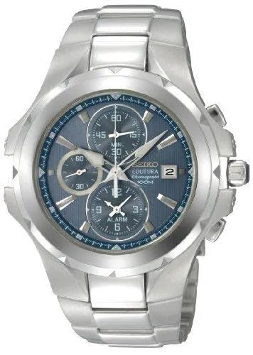 Seiko SNAD51 Men's Coutura Light Blue Dial Chronographs Stainless Steel Watch
