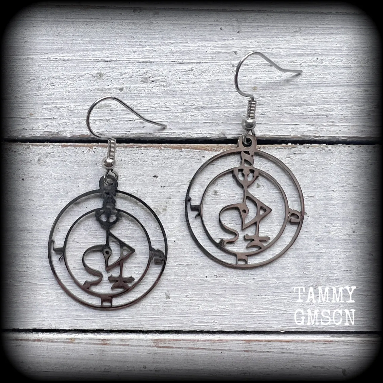 Sigil of Samael earrings-Occult sigil jewellery