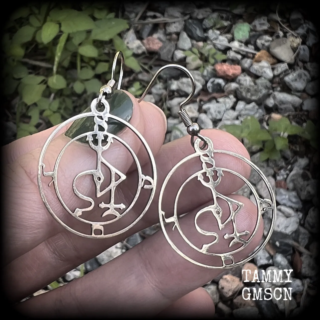 Sigil of Samael earrings-Occult sigil jewellery