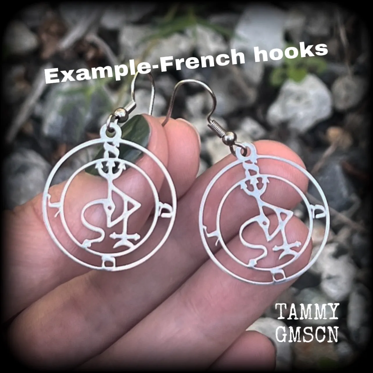 Sigil of Samael earrings-Occult sigil jewellery