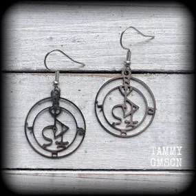 Sigil of Samael earrings-Occult sigil jewellery
