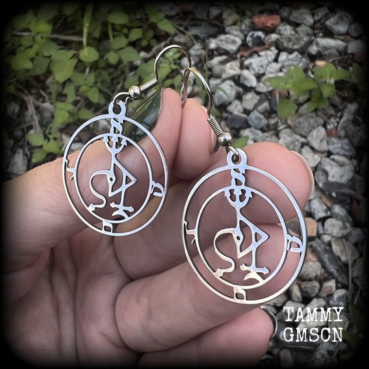 Sigil of Samael earrings-Occult sigil jewellery