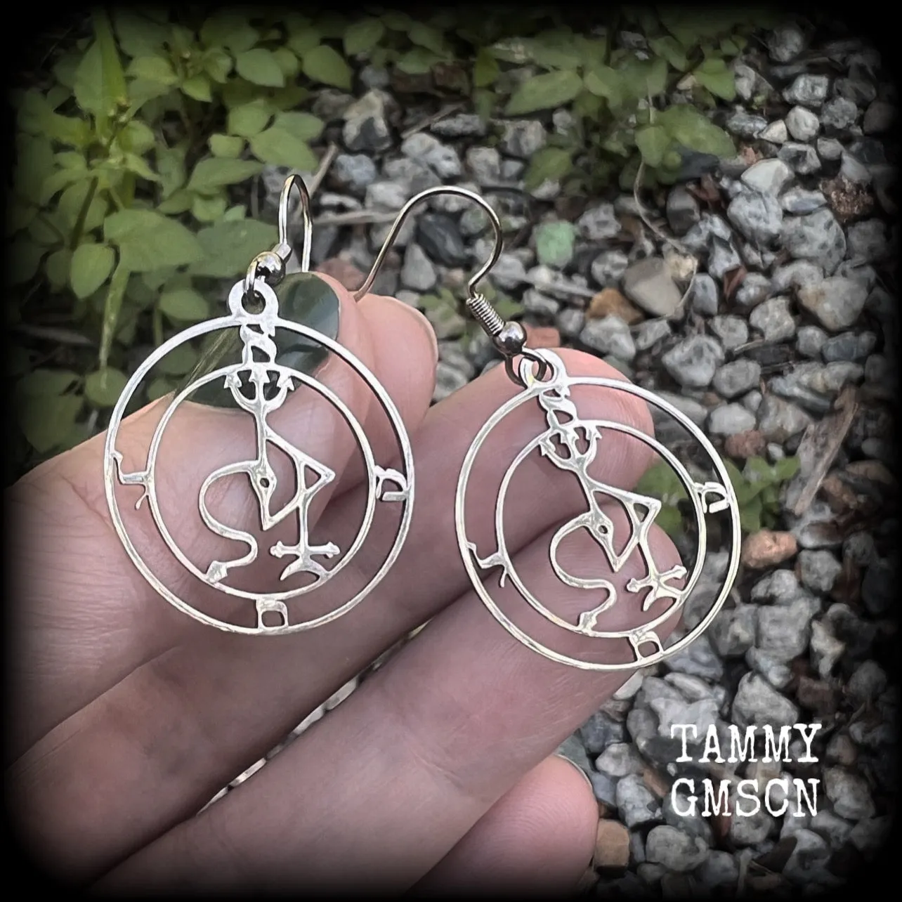 Sigil of Samael earrings-Occult sigil jewellery