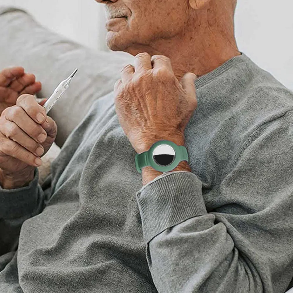 Silicone Airtag Wristband Green