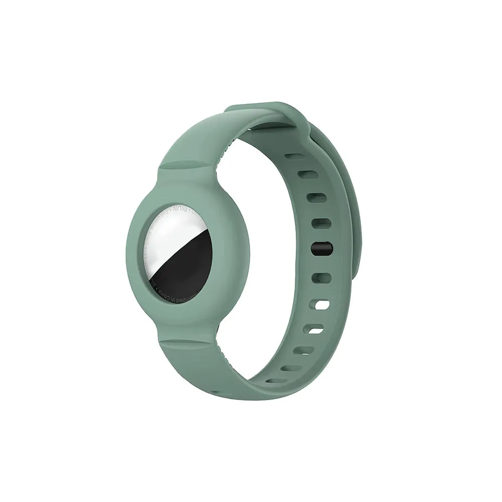 Silicone Airtag Wristband Green