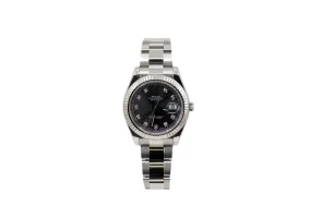 Silver Rolex Oyster Perpetual DD Rolex 41mm Black Dial